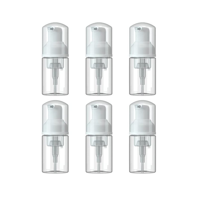 MKLZ 6 Pcs Empty Foam Pump Bottle 1oz/30ml Travel Size Plastic Pump Bottle Soap Bottle Portable Small Hand Sanitizer Dispenser Bottles, Refillable Clear Instant Foaming Bottles for Hand Lotion Shampoo - Image 1